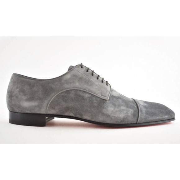 Christian Louboutin Men Top Daviol Flat Shadow Grey Suede Lace Dress Loafer 40 7 main image 7